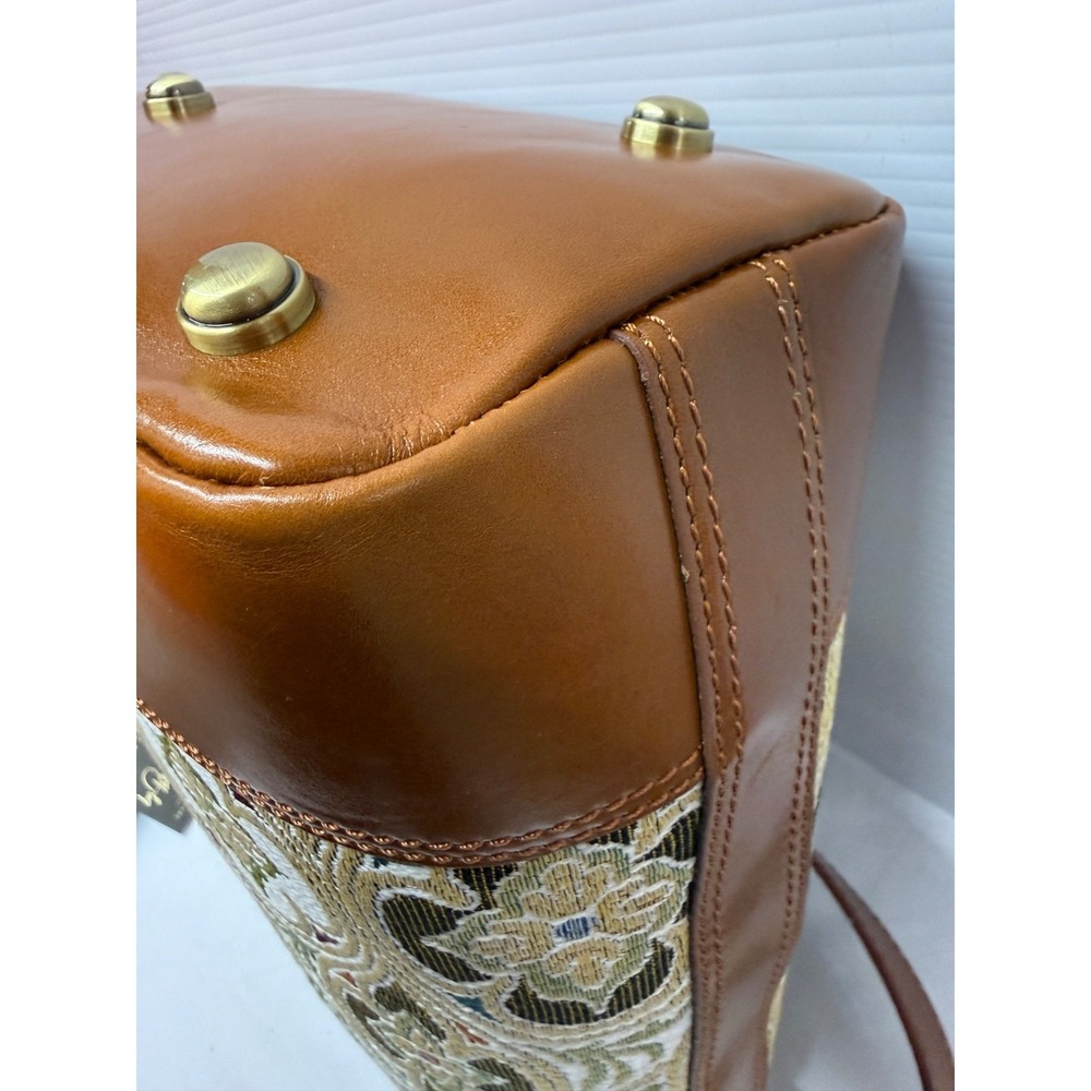 Patricia Nash LESINA Discovery Tapestry & Leather Tan Tote NEW $399 309 OF 400 - Picture 12 of 16